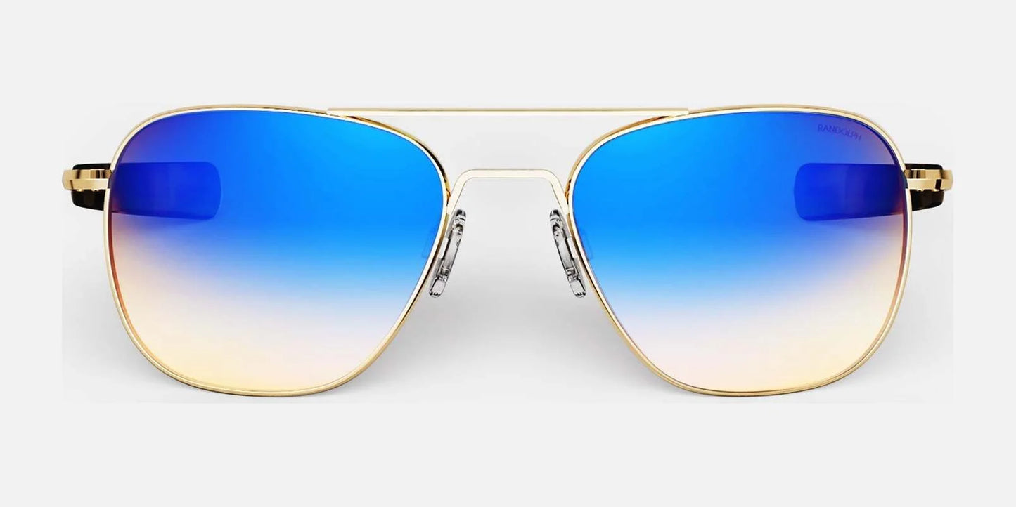 Randolph AVIATOR Sunglasses | Size 55 / 23k Gold / Northern Lights Polarized Gradient Nylon