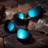 Randolph AVIATOR Sunglasses | Size 58 / Matte Chrome / Nylon Atlantic Blue (Non-Polar)