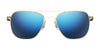 Randolph AVIATOR Sunglasses | Size 58 / Matte Chrome / Nylon Atlantic Blue (Non-Polar)