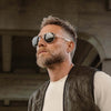 Randolph AVIATOR Sunglasses | Size 58 / Matte Chrome / Nylon Atlantic Blue (Non-Polar)