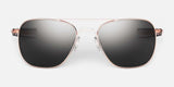 Randolph AVIATOR Sunglasses | Size 55 / 22k Rose Gold / American Gray Polarized Glass