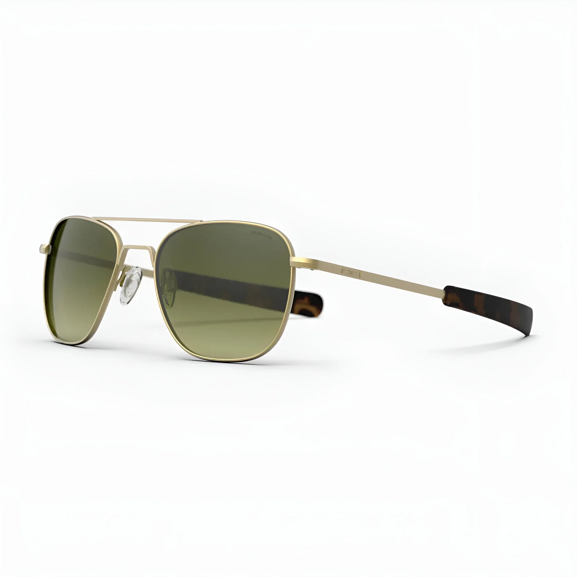 Randolph AVIATOR Sunglasses | Size 55 / 23k Satin Gold / Evergreen Polarized Gradient Nylon