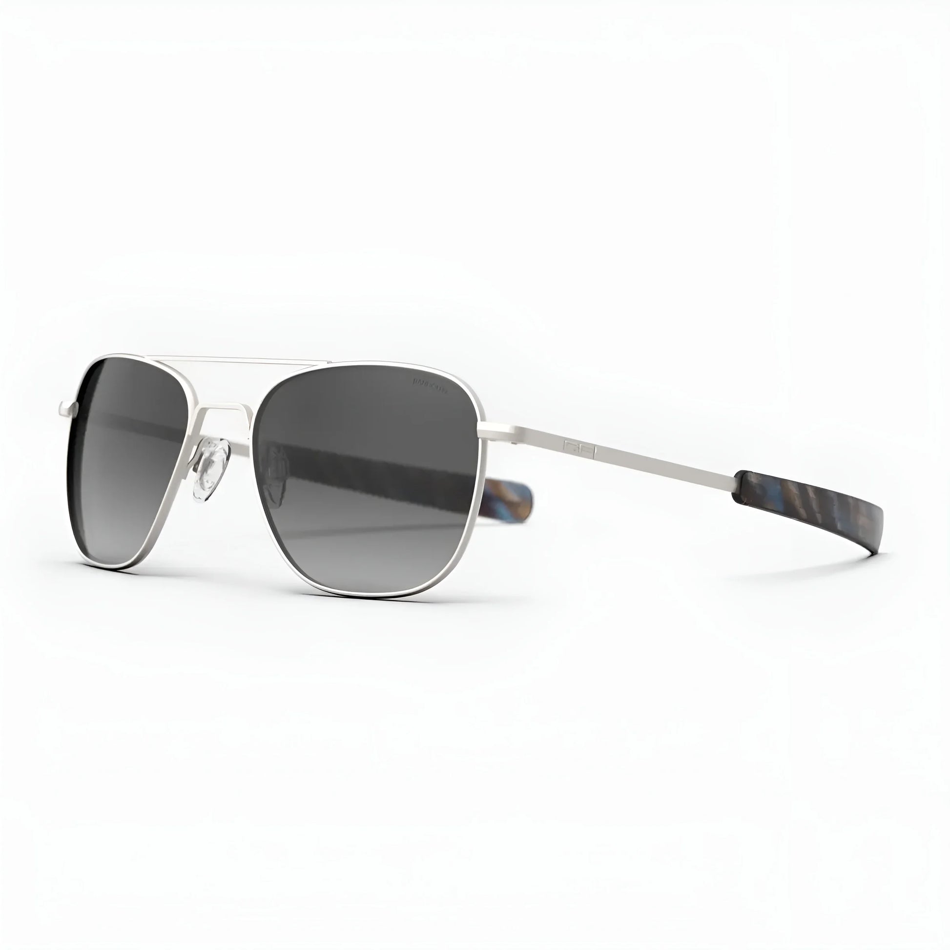 Randolph AVIATOR Sunglasses | Size 58 / Satin Silver / Coastal Gray Polarized Gradient Nylon