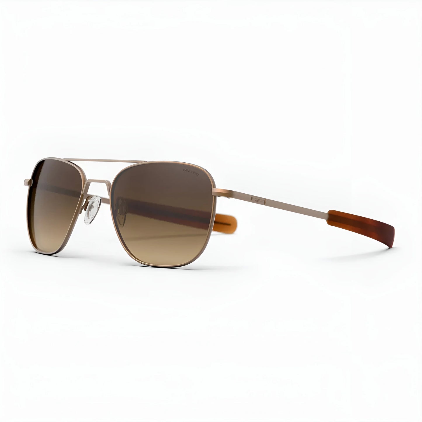 Randolph AVIATOR Sunglasses | Size 55 / 22k Satin Chocolate Gold / Cape Sand Polarized Gradient Nylon