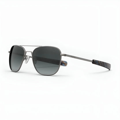 Randolph AVIATOR Sunglasses | Size 52 / Satin Gunmetal / Slate Polarized Gradient Nylon