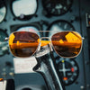 Randolph AVIATOR Sunglasses | Size 58 / Matte Chrome / Nylon Atlantic Blue (Non-Polar)