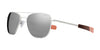 Randolph AVIATOR Sunglasses | Size 52 / Satin Silver / Silver Mirror Nylon (Polarized)