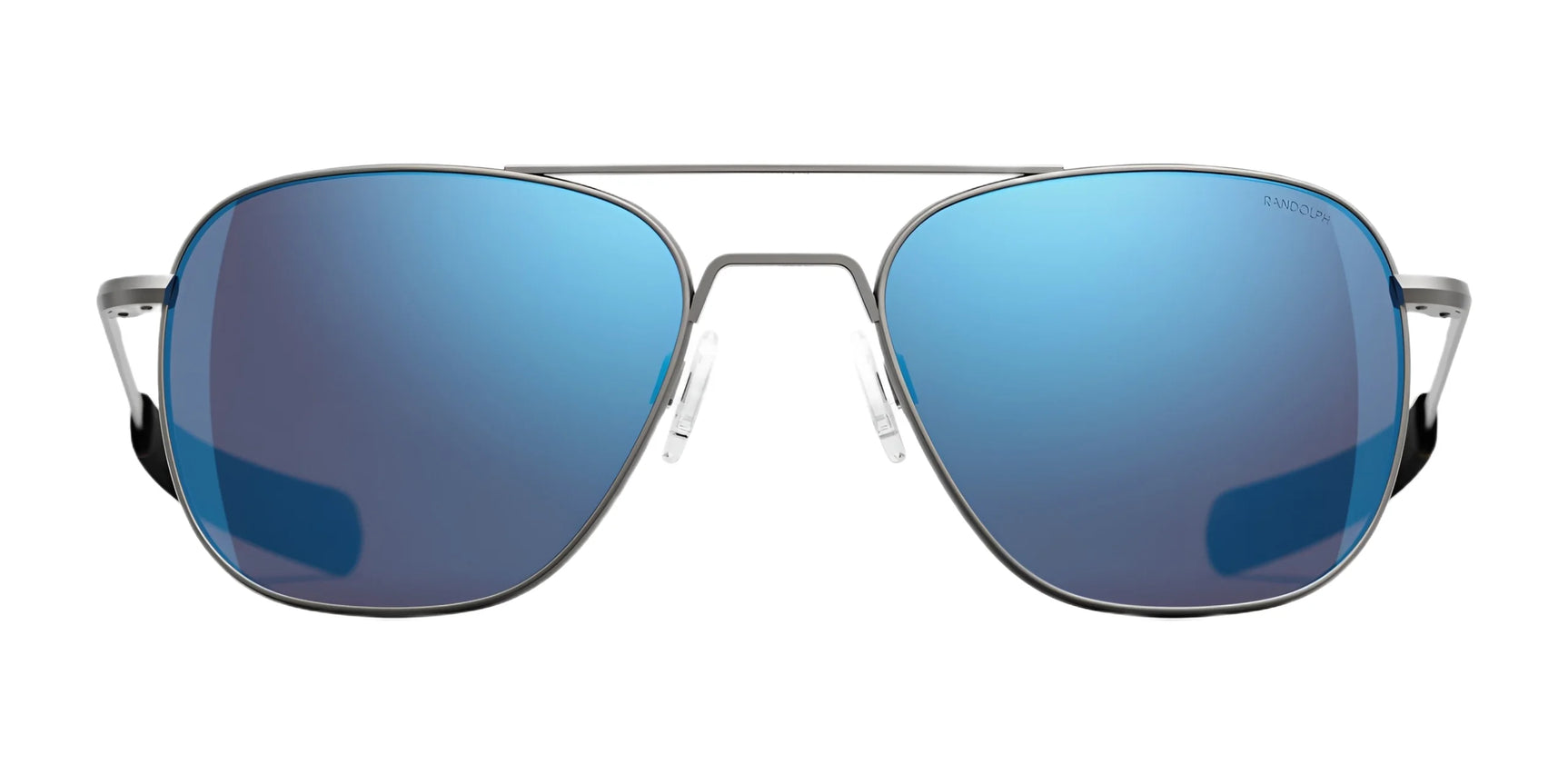 Randolph AVIATOR Sunglasses | Size 55 / Satin Gunmetal / Le Mans Blue (Semi-Polarized)