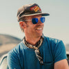 Randolph AVIATOR Sunglasses | Size 55 / Matte Chrome / Nylon Atlantic Blue (Non-Polar)