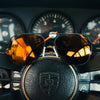 Randolph AVIATOR Sunglasses | Size 55 / Matte Chrome / Nylon Atlantic Blue (Non-Polar)