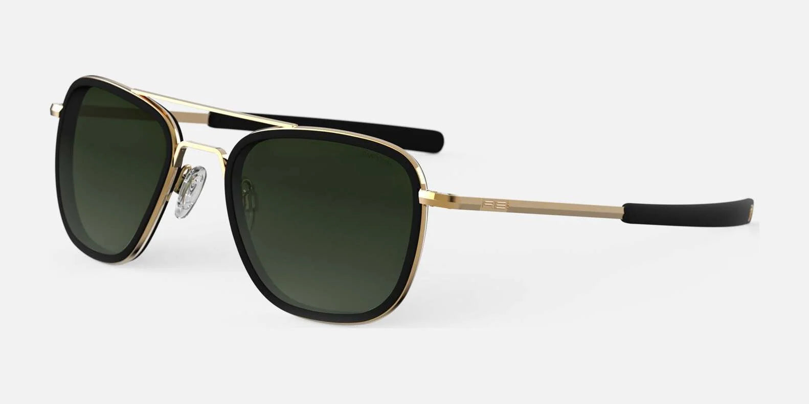Randolph AVIATOR FUSION Sunglasses / 23k Gold / Evergreen Polarized Gradient Nylon