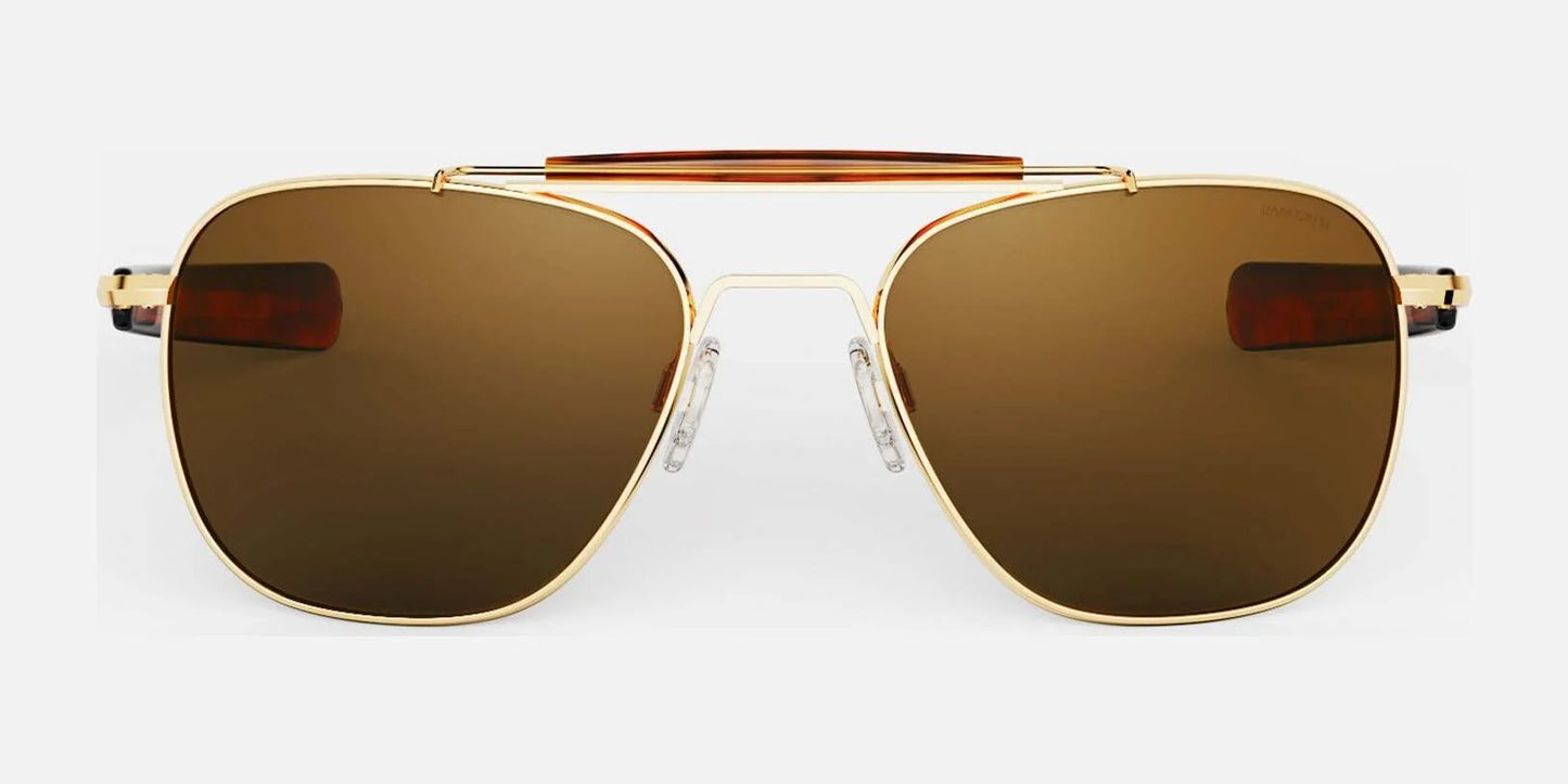 Randolph AVIATOR II Sunglasses / 23k Gold / American Tan Polarized Glass