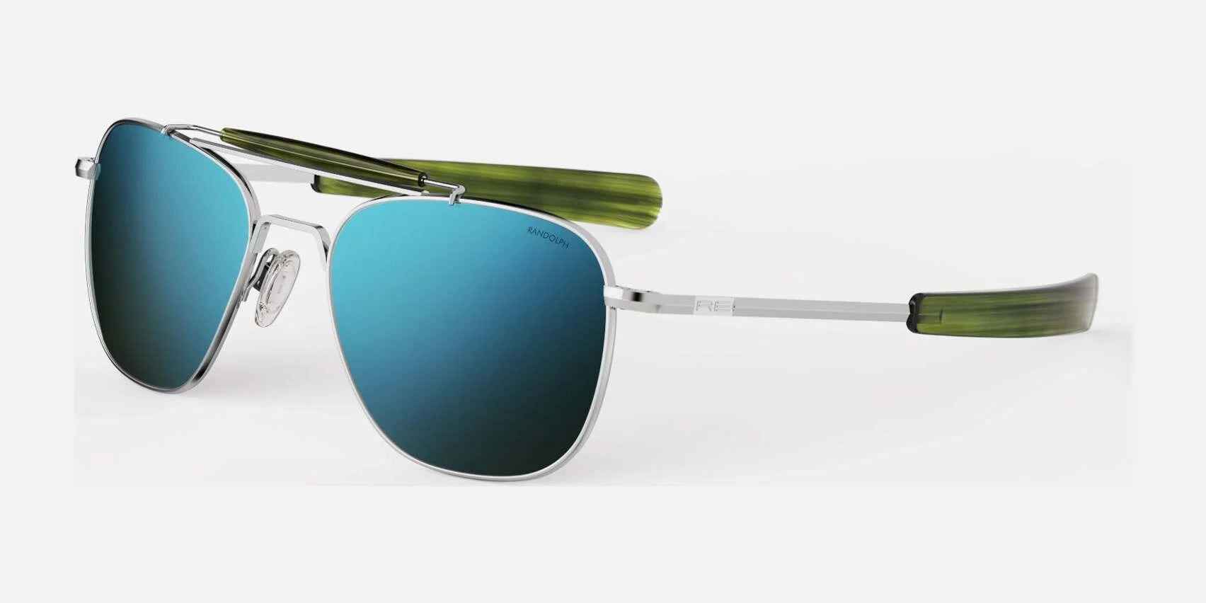 Randolph AVIATOR II Sunglasses / Bright Chrome / Polarized Cobalt Glass