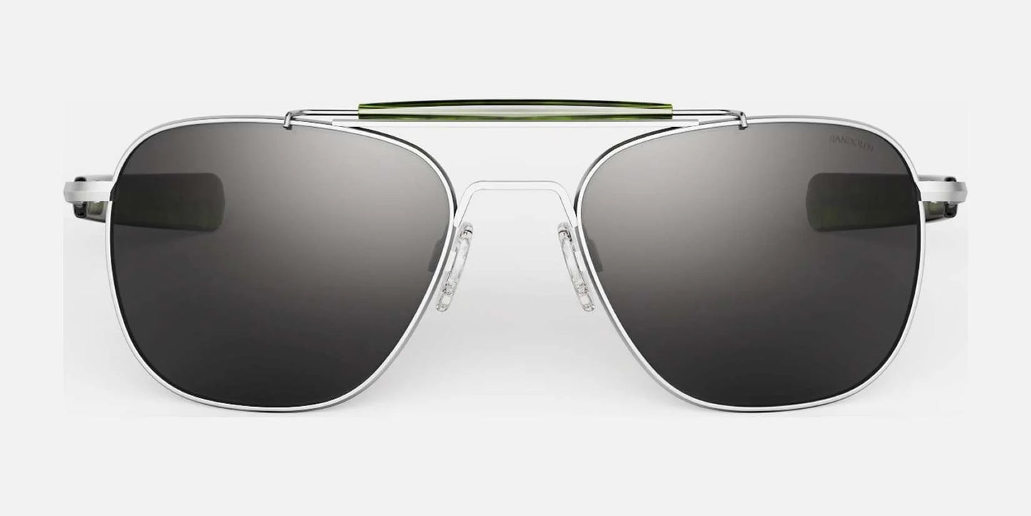 Randolph AVIATOR II Sunglasses / Matte Chrome / American Gray Non-Polar Glass