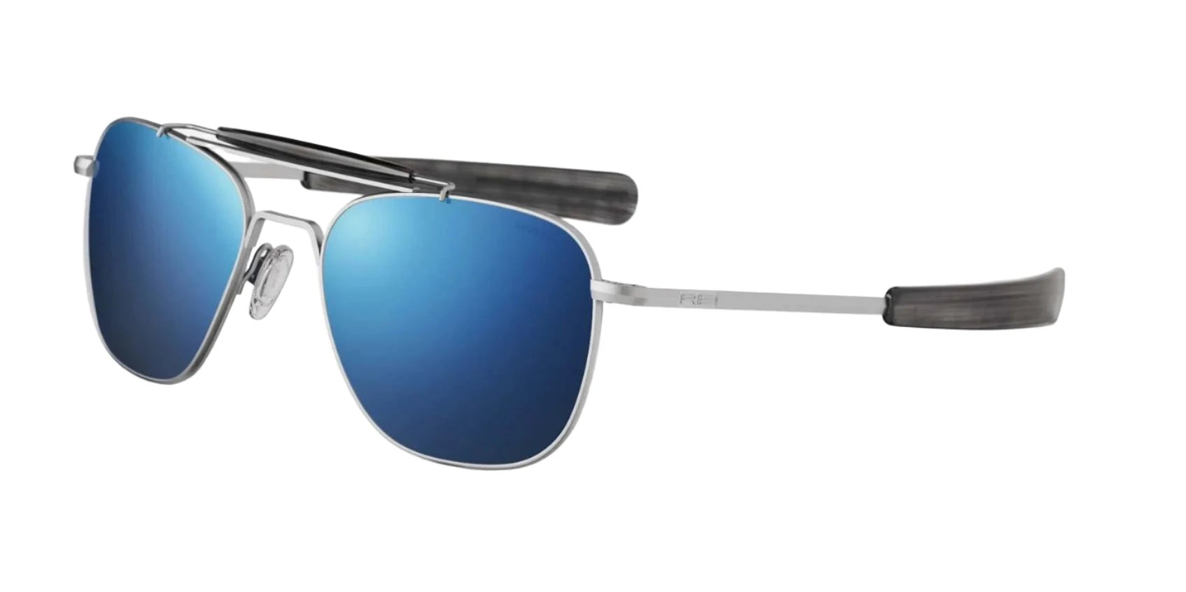 Randolph AVIATOR II Sunglasses / Matte Chrome / Atlantic Blue Non-Polar Nylon