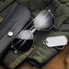 Randolph AVIATOR MILITARY SE Sunglasses / Matte Black / Glass American Gray (Non-Polar) / Size 52