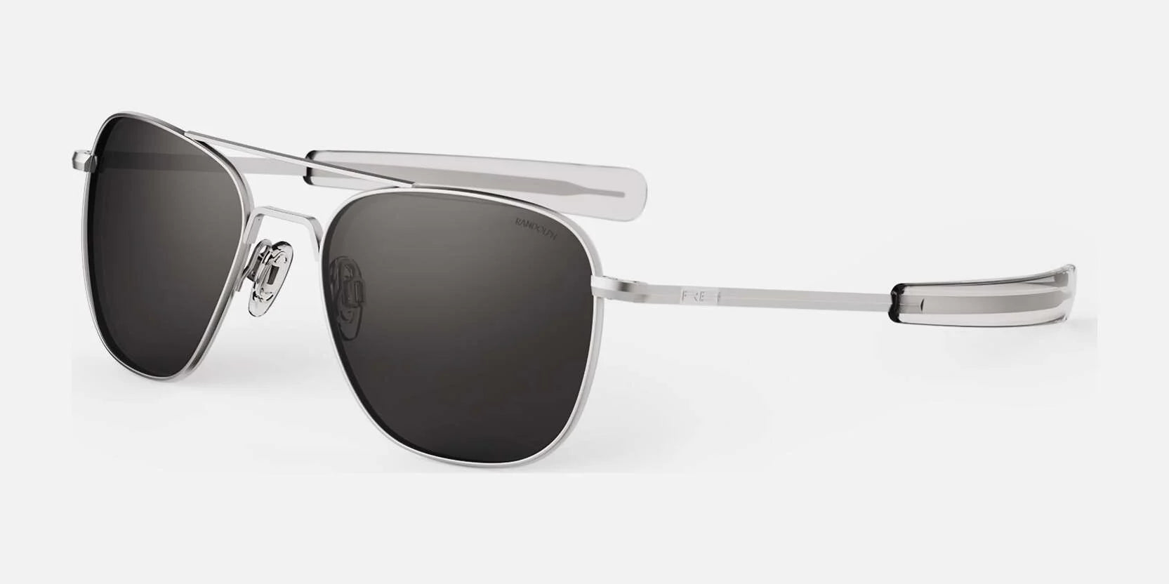 Randolph AVIATOR MILITARY SE Sunglasses / Matte Chrome / Polarized American Gray