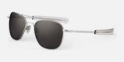 Randolph AVIATOR MILITARY SE Sunglasses / Matte Chrome / Polarized American Gray