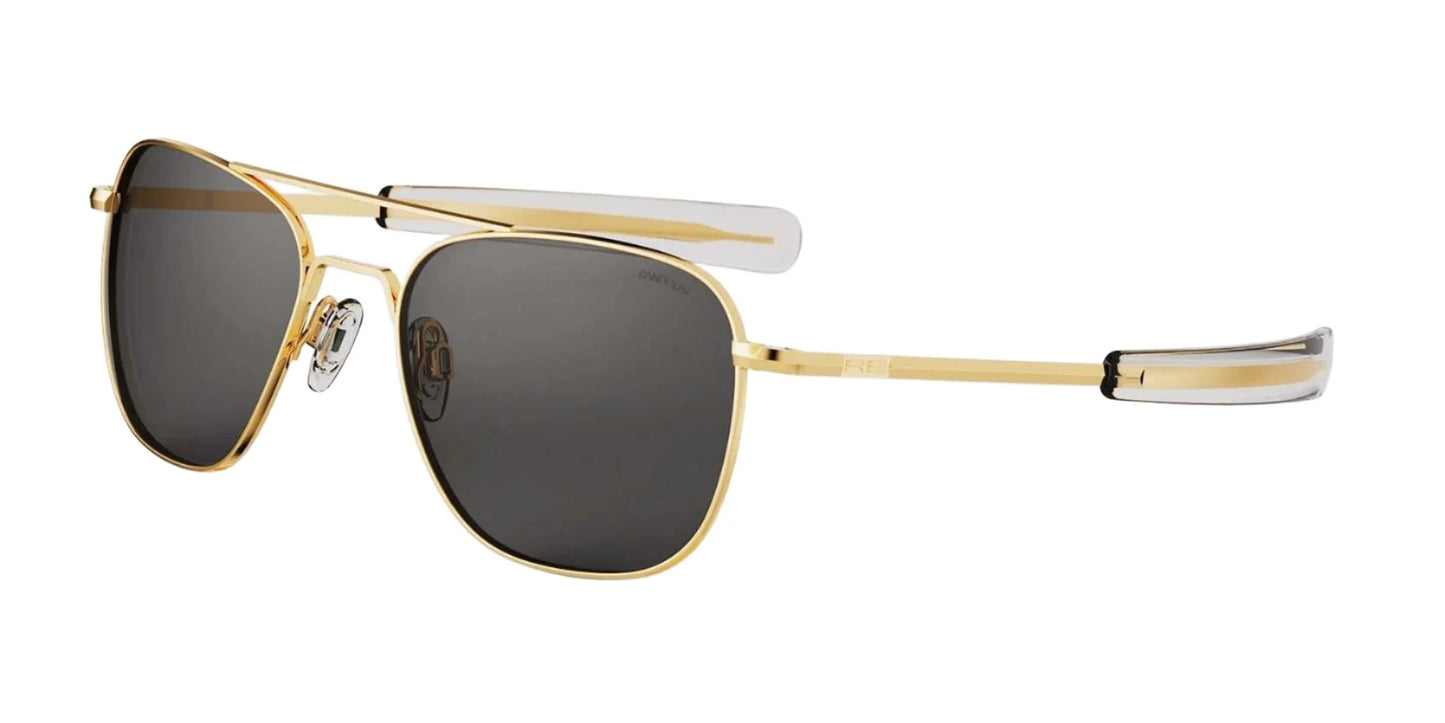 Randolph AVIATOR MILITARY SE Sunglasses / 23k Gold / Polarized American Gray