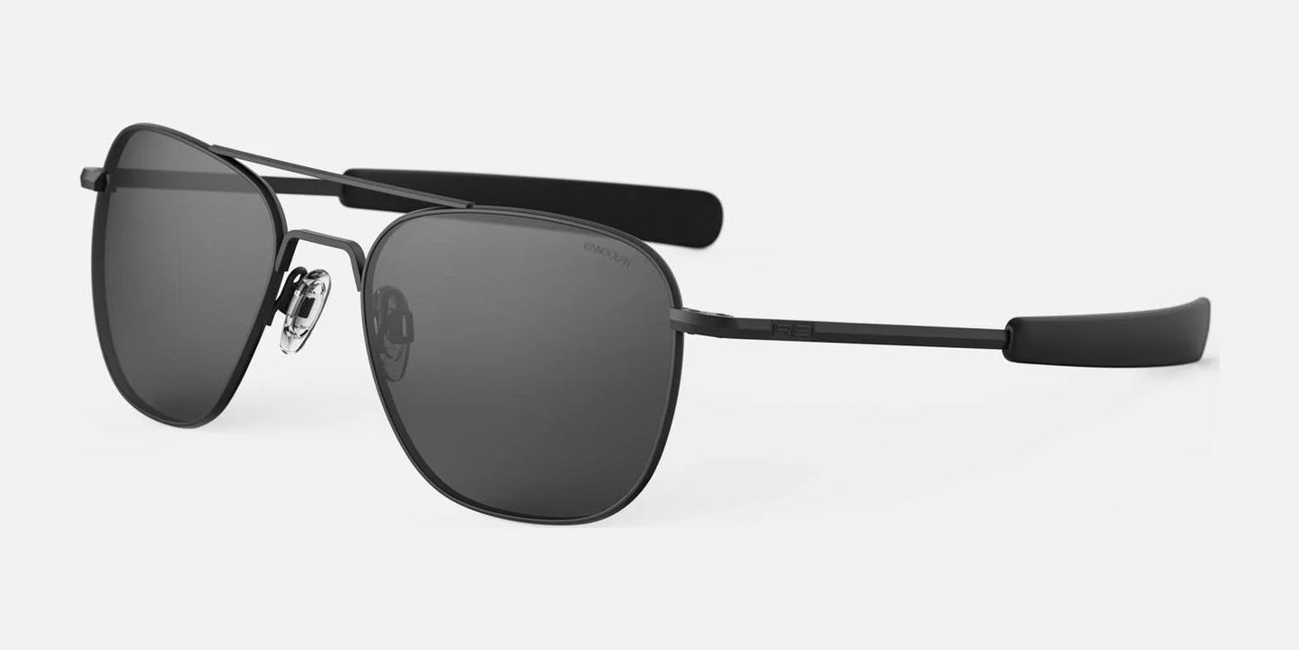 Randolph AVIATOR MILITARY SE Sunglasses / Matte Black / Polarized American Gray Glass