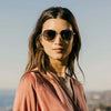 Randolph CECIL Sunglasses | Size 56 / Satin Silver / Coastal Gray Gradient Nylon (Polarized)