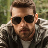 Randolph CONCORDE Sunglasses / Matte Chrome / Nylon Atlantic Blue (Non-Polar) / Size 64