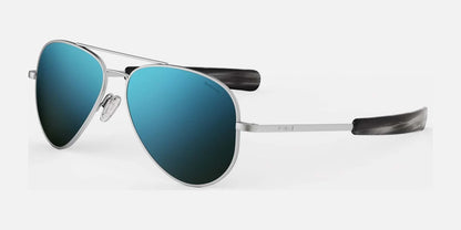 Randolph CONCORDE Sunglasses / Matte Chrome / Cobalt Polarized Glass
