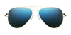 Randolph CONCORDE Sunglasses / Matte Chrome / Nylon Atlantic Blue (Non-Polar) / Size 64