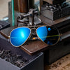Randolph CONCORDE Sunglasses / Matte Chrome / Nylon Atlantic Blue (Non-Polar) / Size 64