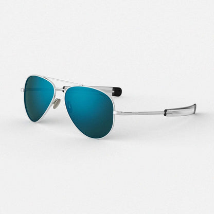Randolph CONCORDE Sunglasses / 23k White Gold / Cobalt Polarized Glass