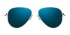 Randolph CONCORDE Sunglasses / Matte Chrome / Nylon Atlantic Blue (Non-Polar) / Size 64