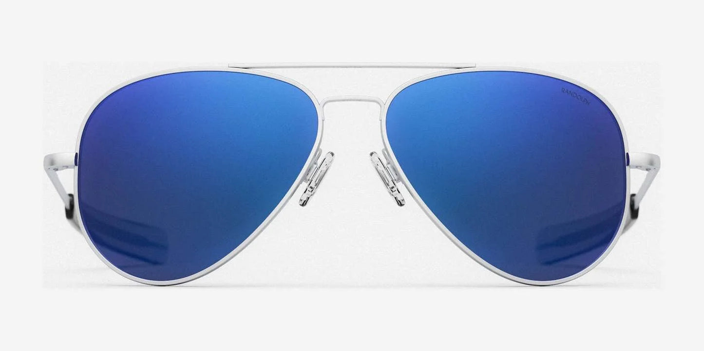 Randolph CONCORDE Sunglasses / Matte Chrome / Atlantic Blue Polarized Nylon with Bayonet Temple