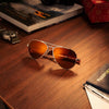 Randolph CONCORDE Sunglasses / Matte Chrome / Nylon Atlantic Blue (Non-Polar) / Size 64