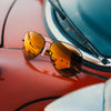 Randolph CONCORDE Sunglasses / Matte Chrome / Nylon Atlantic Blue (Non-Polar) / Size 64