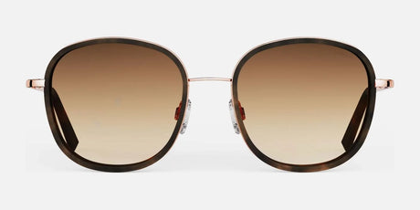 Randolph ELINOR FUSION Sunglasses / 22k Rose Gold with Dark Chocolate Tortoise / Cape Sand Non-Polar Gradient Nylon