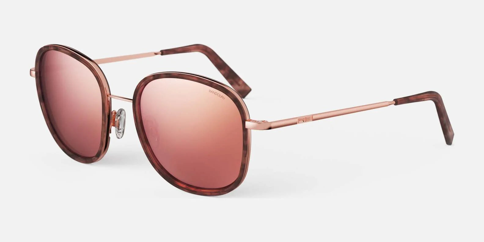 Randolph ELINOR FUSION Sunglasses / 22k Rose Gold / Rose Gold Polarized Nylon