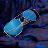 Randolph x ALPHA INDUSTRIES AVIATOR Sunglasses / Exclusive Special Edition Randolph x Alpha Industries Sapphire Aviator / Cobalt Blue Glass Mirror (Polarized) / Size 55