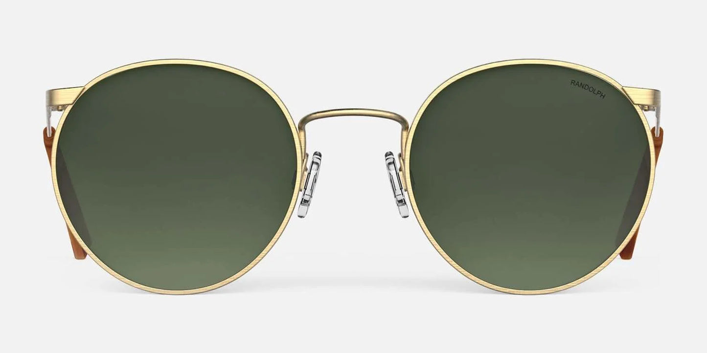Randolph P3 Sunglasses / 23k Satin Gold / Evergreen Polarized Gradient Nylon