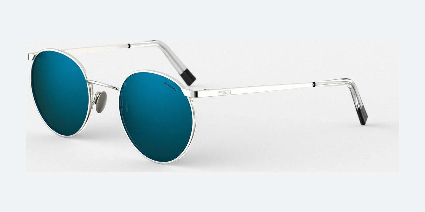 Randolph P3 Sunglasses / 23k White Gold / Cobalt Polarized Glass