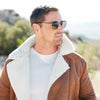 Randolph P3 SHADOW Sunglasses / Bright Chrome / Nylon Citron Metallic (Non-Polar) / Size 49
