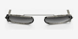 Rectangular Randolph x BKC P-51 Clip-On Prescription Sunglasses with a thin metal frame, a connecting bridge on top, and dark lenses set against a white background.