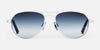 Randolph THADEN Sunglasses | Size 54 / Satin Silver / Slate Non-Polar Gradient Nylon