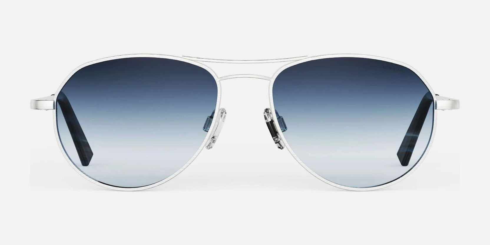 Randolph THADEN Sunglasses / Satin Silver / Slate Non-Polar Gradient Nylon
