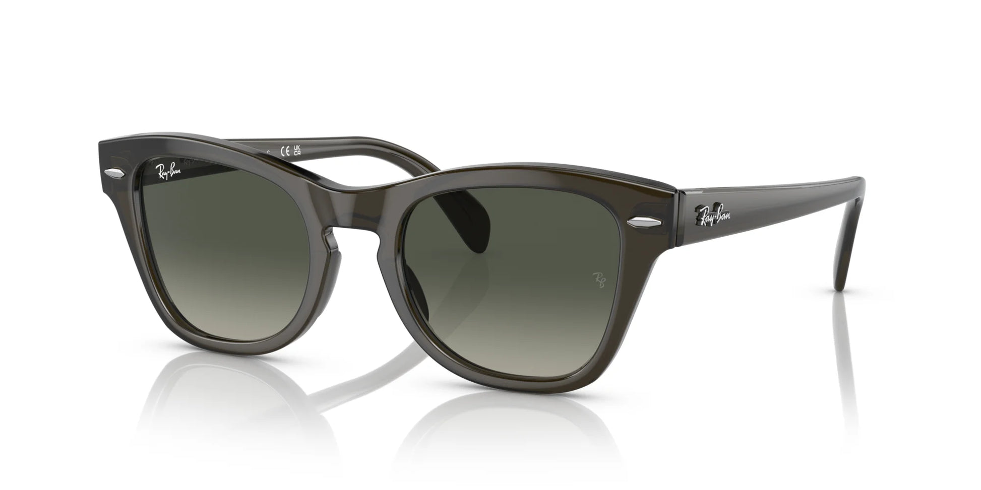Ray-Ban RB0707S Sunglasses Transparent Olive Green / Grey