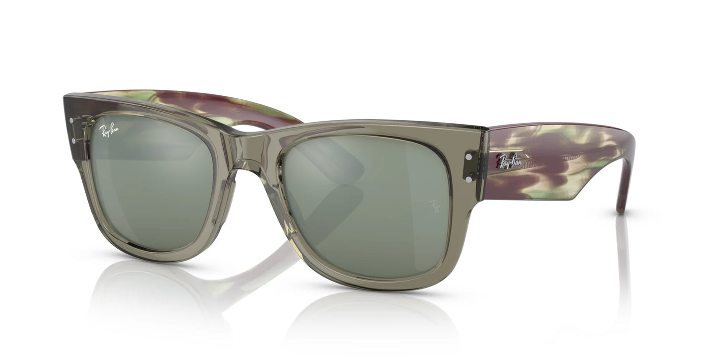 Ray-Ban MEGA WAYFARER RB0840S Sunglasses Transparent Green / Silver