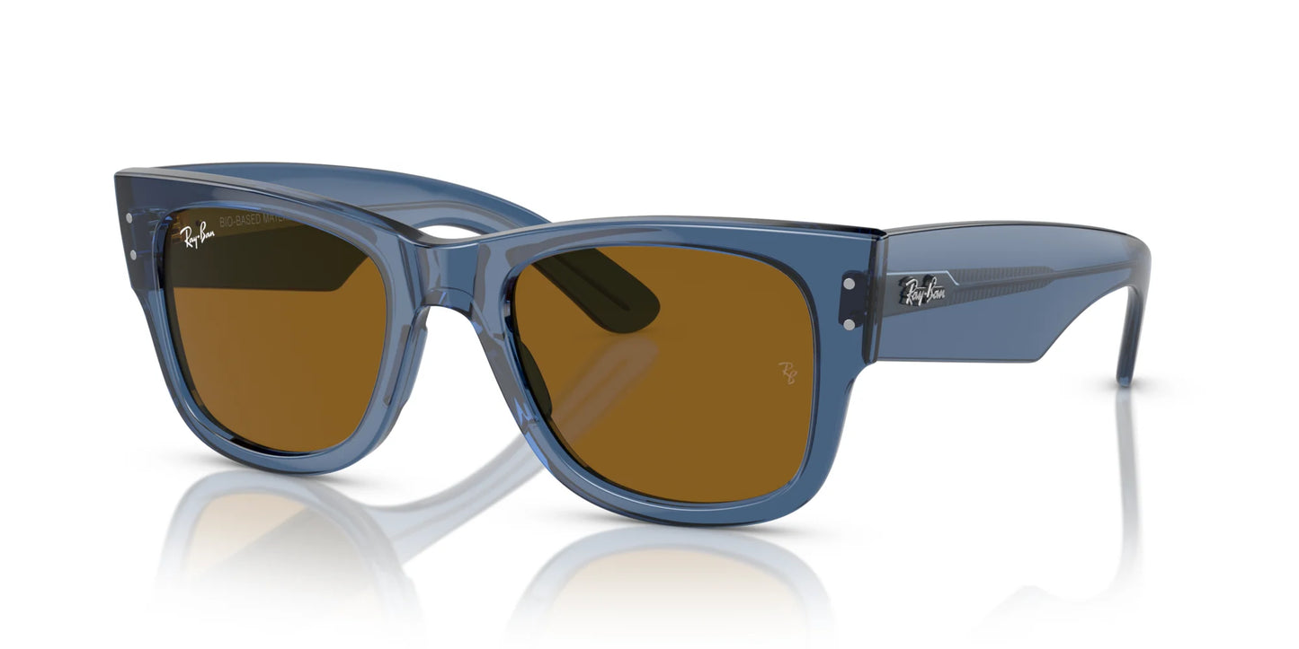 Ray-Ban MEGA WAYFARER RB0840S Sunglasses Transparent Blue / Brown