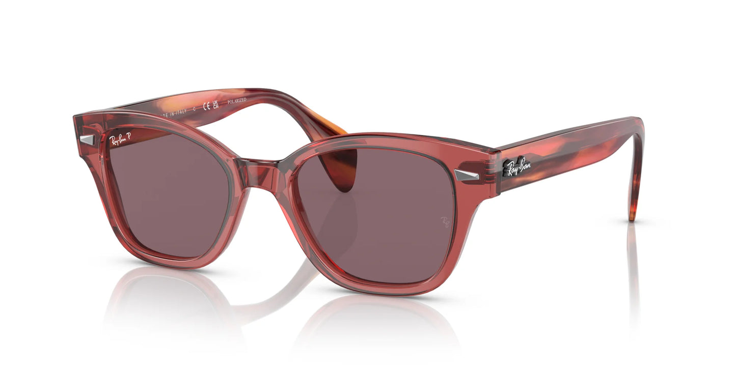 Ray-Ban RB0880SF Sunglasses Transparent Pink / Dark Violet