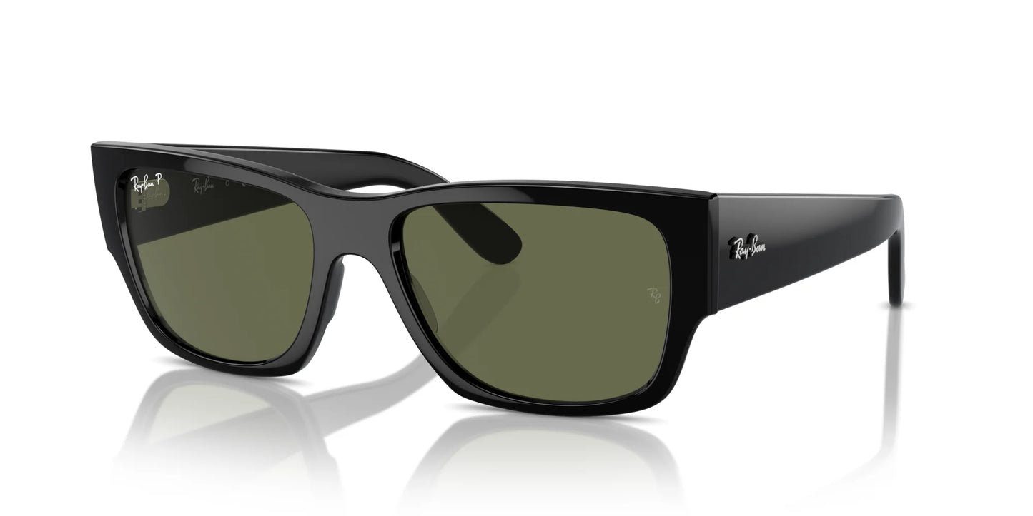 Ray-Ban CARLOS RB0947S Sunglasses Black / Green (Polarized)