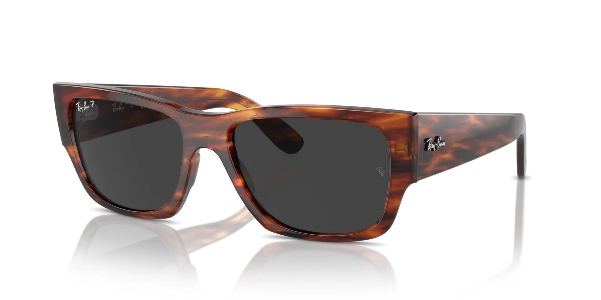 Ray-Ban CARLOS RB0947S Sunglasses Striped Havana / Black (Polarized)