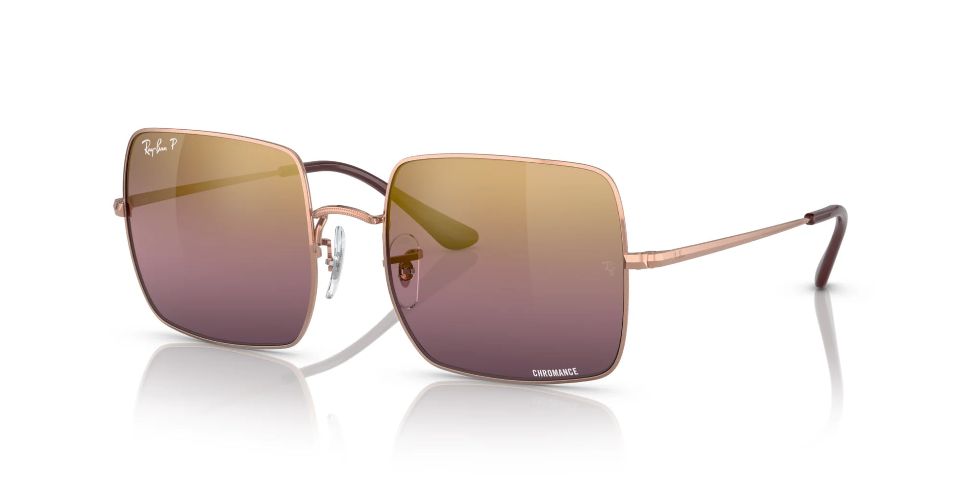 Ray-Ban SQUARE RB1971 Sunglasses Rose Gold / Red